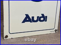Vintage Audi Porcelain Dealership Sign Gas Station Pump Plate Motor Oil Service
