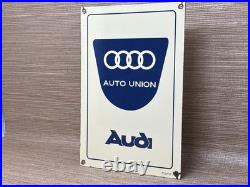 Vintage Audi Porcelain Dealership Sign Gas Station Pump Plate Motor Oil Service