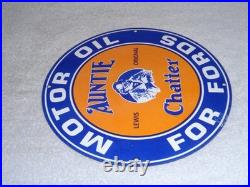 Vintage Auntie Chatter Motor Oil Ford Car Grandma Porcelain Metal Gasoline Sign