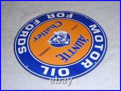 Vintage Auntie Chatter Motor Oil Ford Car Grandma Porcelain Metal Gasoline Sign