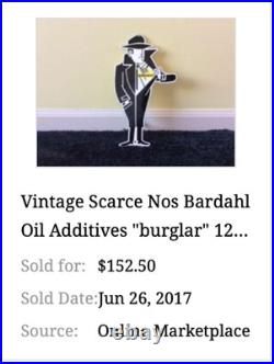 Vintage Bardahl Motor Oil Additive Burglar Thief 12 Metal Gasoline Sign! Racing