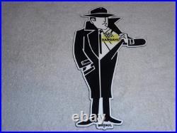 Vintage Bardahl Motor Oil Additive Burglar Thief 12 Metal Gasoline Sign! Racing