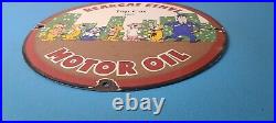 Vintage Bearcat Motor Oil Sign Gas Service Ethyl Gasoline Porcelain Sign