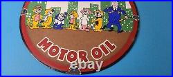 Vintage Bearcat Motor Oil Sign Gas Service Ethyl Gasoline Porcelain Sign