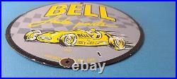 Vintage Bell Auto Parts Porcelain Gas Motor Oil Service Station Pump Plate Sign