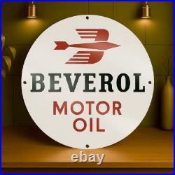 Vintage Beverol Motor Oil Heavy Metal Sign XL 19.7 (50 cm) Vintage Beverol Motor Oil Heavy Metal Sign XL 19.7 (50 cm)