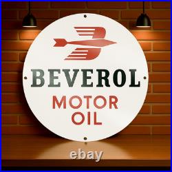 Vintage Beverol Motor Oil Heavy Metal Sign XL 19.7 (50 cm) Vintage Beverol Motor Oil Heavy Metal Sign XL 19.7 (50 cm)