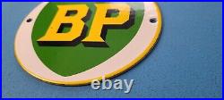 Vintage British Petroleum Motors Porcelain 6 Gasoline Bp Service Pump Gas Sign