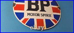 Vintage British Petroleum Sign English BP Motor Oil Gas Pump Porcelain Sign