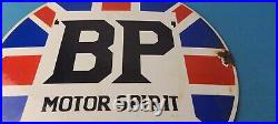 Vintage British Petroleum Sign English BP Motor Oil Gas Pump Porcelain Sign