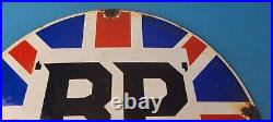 Vintage British Petroleum Sign English BP Motor Oil Gas Pump Porcelain Sign