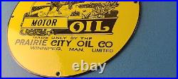 Vintage Buffalo Motor Oil Sign Heavy Gas Service Pump Plate Porcelain Sign