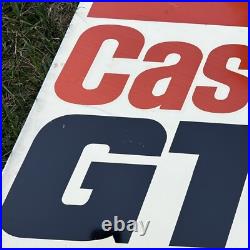 Vintage CASTROL GTX MOTOR OIL Double Sided GAS OIL Metal Sign 30x23