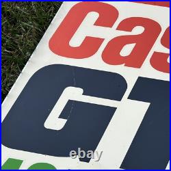 Vintage CASTROL GTX MOTOR OIL Double Sided GAS OIL Metal Sign 30x23