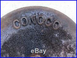 Vintage CONOCO Cast Iron Sign Base Gas Lollipop Porcelain Station Motor Oil