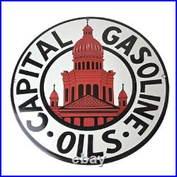 Vintage Capital Gasoline Sign Gas Motor Oil Pump Plate Porcelain Sign Vintage Capital Gasoline Sign Gas Motor Oil Pump Plate Porcelain Sign