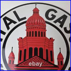 Vintage Capital Gasoline Sign Gas Motor Oil Pump Plate Porcelain Sign Vintage Capital Gasoline Sign Gas Motor Oil Pump Plate Porcelain Sign