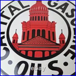 Vintage Capital Gasoline Sign Gas Motor Oil Pump Plate Porcelain Sign Vintage Capital Gasoline Sign Gas Motor Oil Pump Plate Porcelain Sign