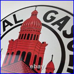 Vintage Capital Gasoline Sign Gas Motor Oil Pump Plate Porcelain Sign Vintage Capital Gasoline Sign Gas Motor Oil Pump Plate Porcelain Sign