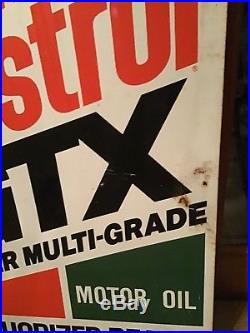 Vintage Castrol GTX Motor Oil Double Sided Metal Sign