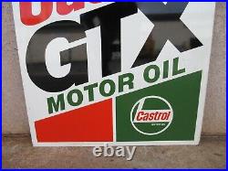 Vintage Castrol GTX Motor Oil Gas Station Curb Sign Double Sided