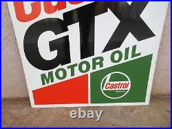 Vintage Castrol GTX Motor Oil Gas Station Curb Sign Double Sided