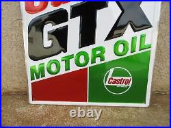 Vintage Castrol GTX Motor Oil Gas Station Sign Embossed