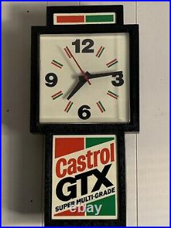Vintage Castrol GTX Motor Oil Illuminated Sign & Clock, Súper Multi-grade