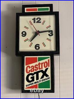 Vintage Castrol GTX Motor Oil Illuminated Sign & Clock, Súper Multi-grade