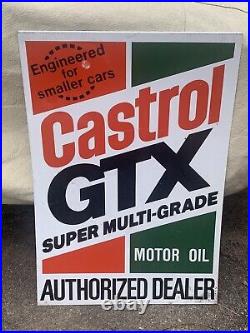 Vintage Castrol GTX Super Multi-Grade Motor Oil Metal Large Dealer Sign 35x24