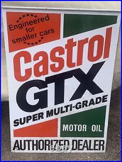 Vintage Castrol GTX Super Multi-Grade Motor Oil Metal Large Dealer Sign 35x24