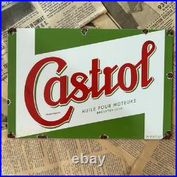 Vintage Castrol Motor Oil French 8x12 Inches Porcelain Enamel Sign