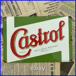 Vintage Castrol Motor Oil French 8x12 Inches Porcelain Enamel Sign