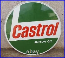 Vintage Castrol Motor Oil Sign Round Gas statiom