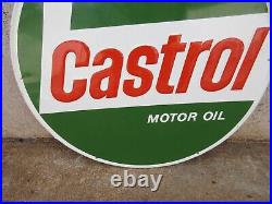Vintage Castrol Motor Oil Sign Round Gas statiom