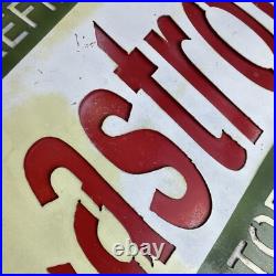 Vintage Castrol Motor Oil Wakefield Large Metal Advertising Sign 23 IN Layered