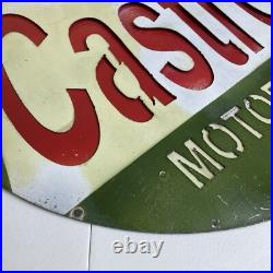 Vintage Castrol Motor Oil Wakefield Large Metal Advertising Sign 23 IN Layered