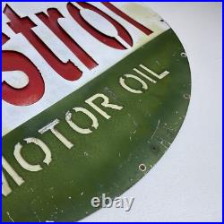Vintage Castrol Motor Oil Wakefield Large Metal Advertising Sign 23 IN Layered