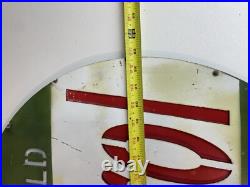 Vintage Castrol Motor Oil Wakefield Large Metal Advertising Sign 23 IN Layered