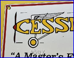 Vintage Cessna Airplanes Porcelain Sign Motor Oil Gas Hangar Aviation Aircraft