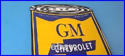 Vintage Chevrolet Sign General Motors Oil Can Gas Pump Porcelain Sign