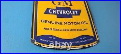 Vintage Chevrolet Sign General Motors Oil Can Gas Pump Porcelain Sign