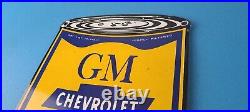 Vintage Chevrolet Sign General Motors Oil Can Gas Pump Porcelain Sign