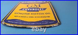 Vintage Chevrolet Sign General Motors Oil Can Gas Pump Porcelain Sign