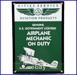 Vintage Cities Service Gasoline Porcelain Sign Gas Station Pump Motor Oil