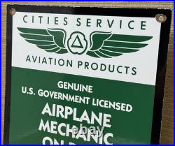 Vintage Cities Service Gasoline Porcelain Sign Gas Station Pump Motor Oil