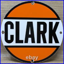 Vintage Clark Gasoline Porcelain Sign Gas Station Pump Plate Motor Oil Service Vintage Clark Gasoline Porcelain Sign Gas Station Pump Plate Motor Oil Service