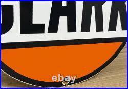 Vintage Clark Gasoline Porcelain Sign Gas Station Pump Plate Motor Oil Service Vintage Clark Gasoline Porcelain Sign Gas Station Pump Plate Motor Oil Service