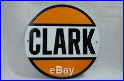 Vintage Clark Porcelain Sign Gas Motor Oil Metal Service Station Gasoline Rare