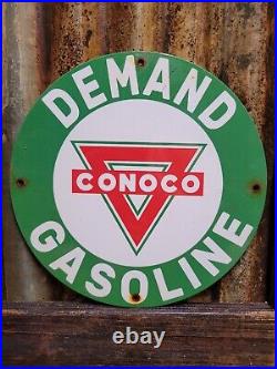 Vintage Conoco Porcelain Sign Gas Station Motor Oil Service Garage Lube Route 66